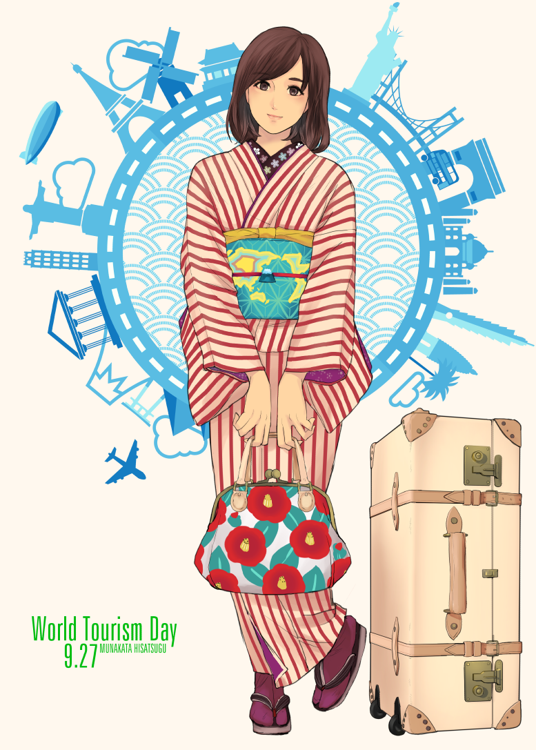 世界観光の日 World Tourism Day 今日は何の日をテーマにイラストを描く 宗像久嗣ポートフォリオ